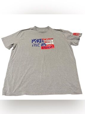Under Armour Protect This House XL Shirt Patriotic Stars Stripes Loose Fit
